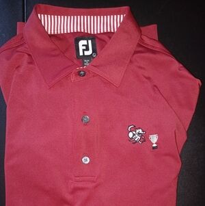 Mens FootJoy Polo Golf Shirt Size Large Red Lg